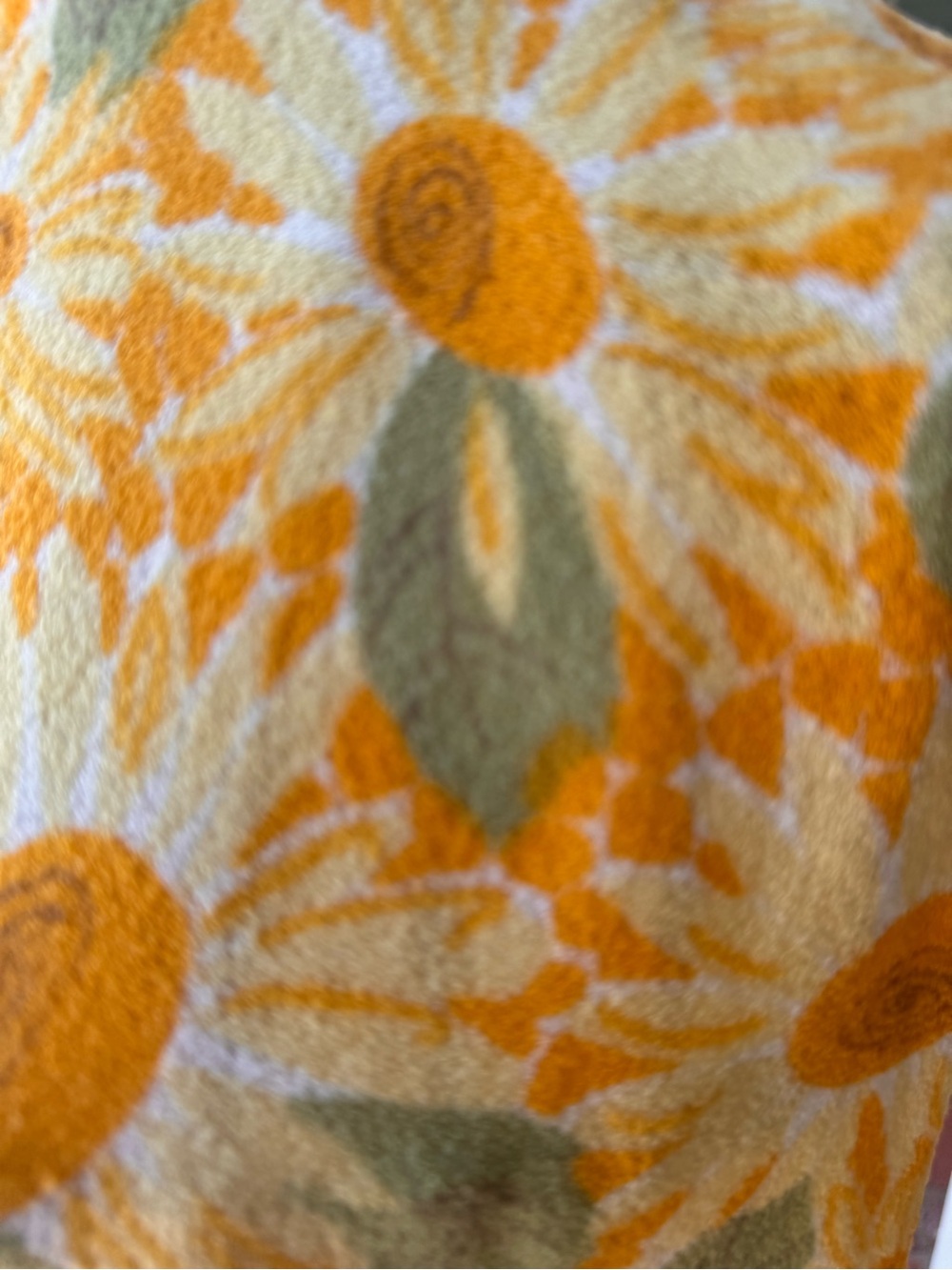 Vintage 60s 70s Daisy Floral Terry Cloth Top Mod Flower Power Small - Picture 6 of 9